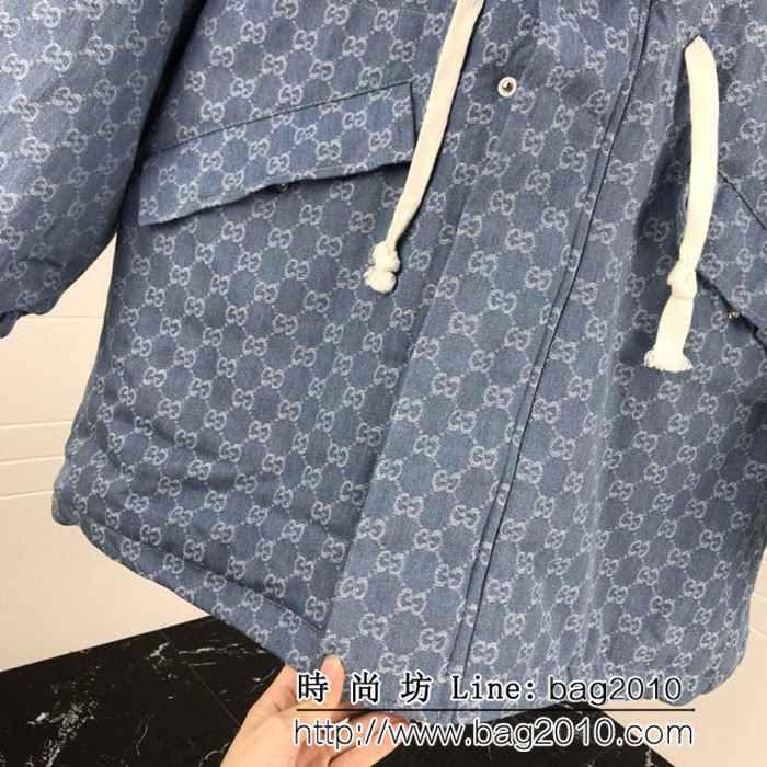 GUCCI古馳 18ss秋冬新款 中長款 全身雙G提花logo 舒適保暖外套 男女同款 ydi1675